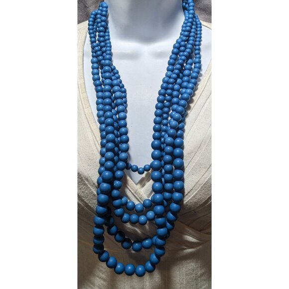 Lisa E Multilayer Blue Beaded Necklace - Picture 5 of 9